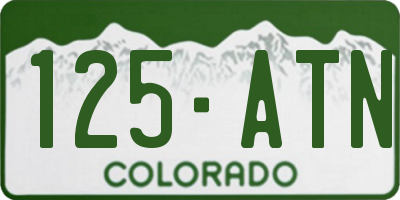 CO license plate 125ATN