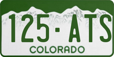 CO license plate 125ATS