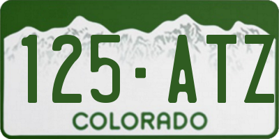 CO license plate 125ATZ