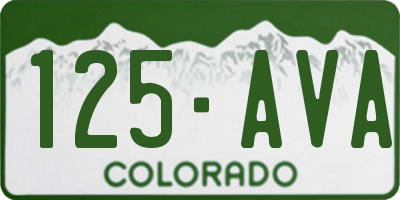CO license plate 125AVA