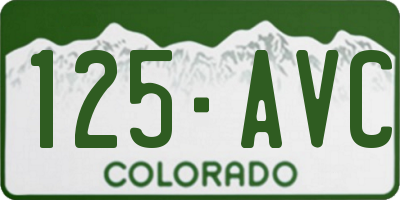 CO license plate 125AVC
