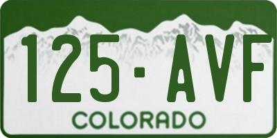 CO license plate 125AVF