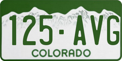 CO license plate 125AVG