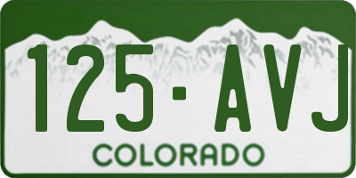 CO license plate 125AVJ