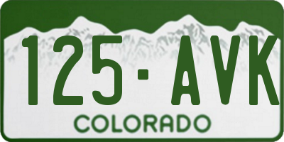 CO license plate 125AVK