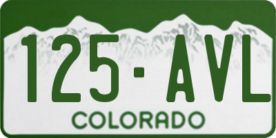 CO license plate 125AVL