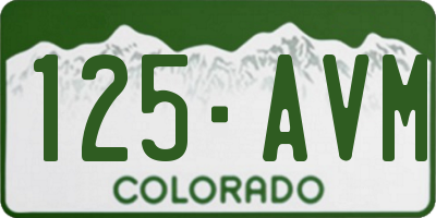 CO license plate 125AVM