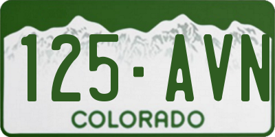 CO license plate 125AVN