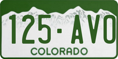 CO license plate 125AVO