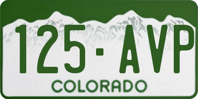 CO license plate 125AVP