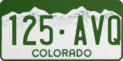 CO license plate 125AVQ