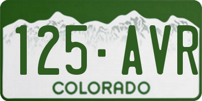 CO license plate 125AVR