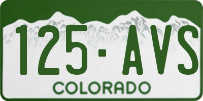 CO license plate 125AVS