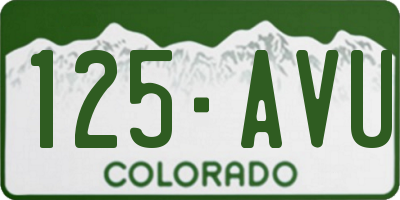 CO license plate 125AVU