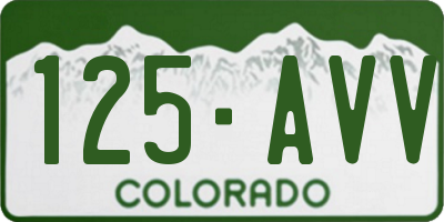CO license plate 125AVV