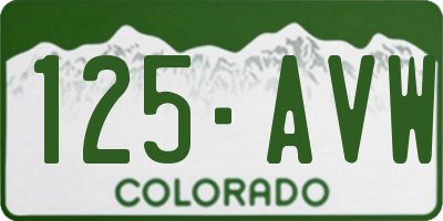 CO license plate 125AVW