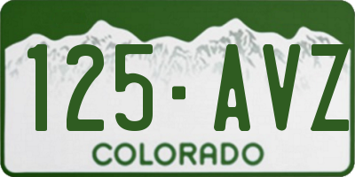 CO license plate 125AVZ