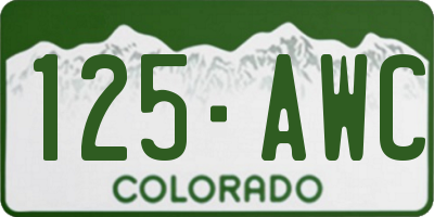 CO license plate 125AWC