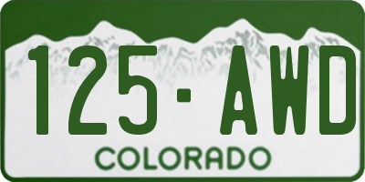 CO license plate 125AWD