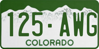 CO license plate 125AWG