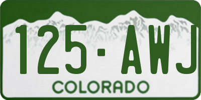 CO license plate 125AWJ