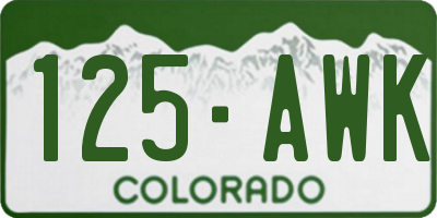 CO license plate 125AWK
