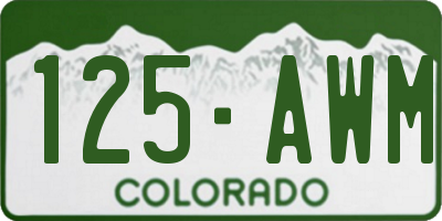 CO license plate 125AWM