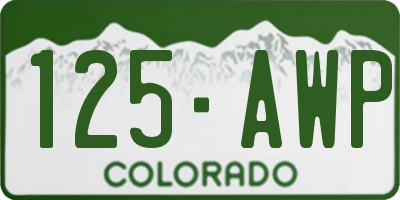 CO license plate 125AWP