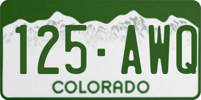 CO license plate 125AWQ