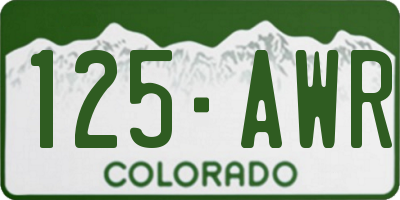 CO license plate 125AWR