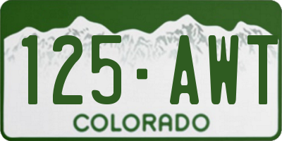 CO license plate 125AWT