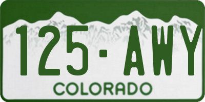 CO license plate 125AWY