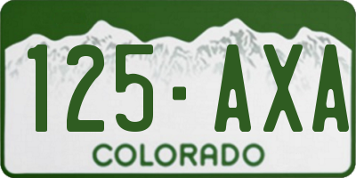 CO license plate 125AXA