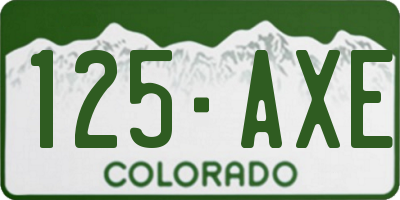 CO license plate 125AXE