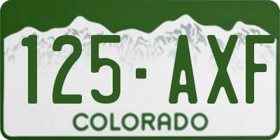 CO license plate 125AXF