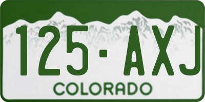 CO license plate 125AXJ