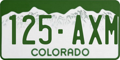 CO license plate 125AXM