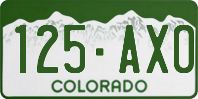CO license plate 125AXO