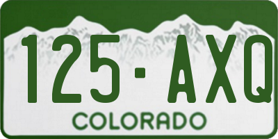 CO license plate 125AXQ