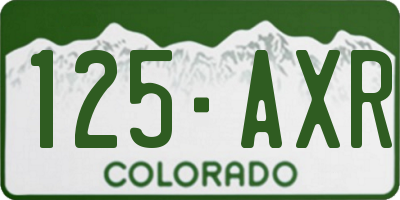 CO license plate 125AXR