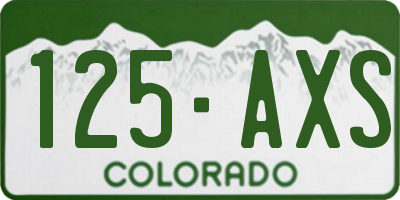 CO license plate 125AXS