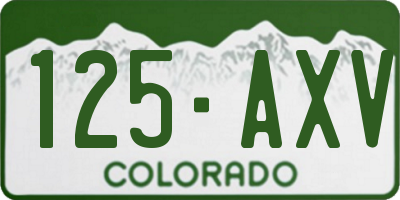 CO license plate 125AXV