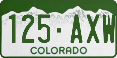 CO license plate 125AXW