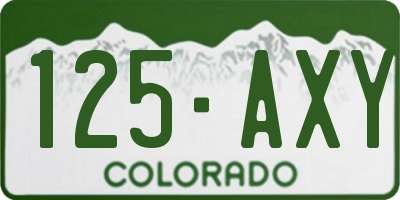 CO license plate 125AXY