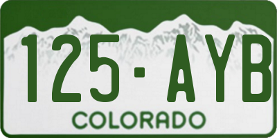 CO license plate 125AYB