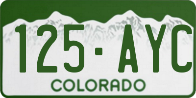 CO license plate 125AYC