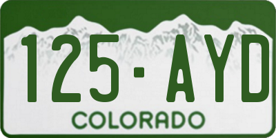 CO license plate 125AYD