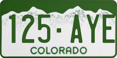 CO license plate 125AYE