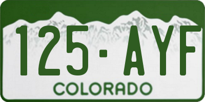 CO license plate 125AYF
