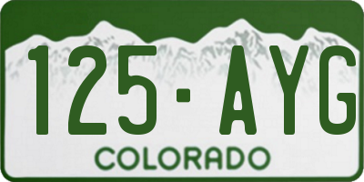 CO license plate 125AYG